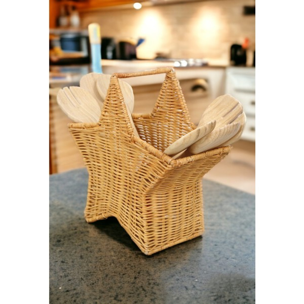 Ocean Point Rattan Tezgah Üstü Kaşıklık Dekoratif Düzenleme 27X17 - Naturel Ahşap Pratik Mutfak Gereçleri Fiyatı