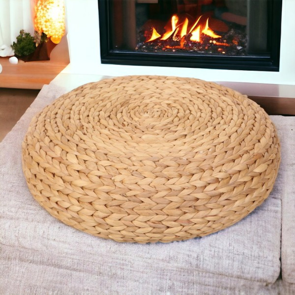 Ocean Point Su Sümbülü El Örmesi Puf Minder Naturel Yuvarlak Büyük Boy 50X15CM Oceanpoint Puf Fiyatı