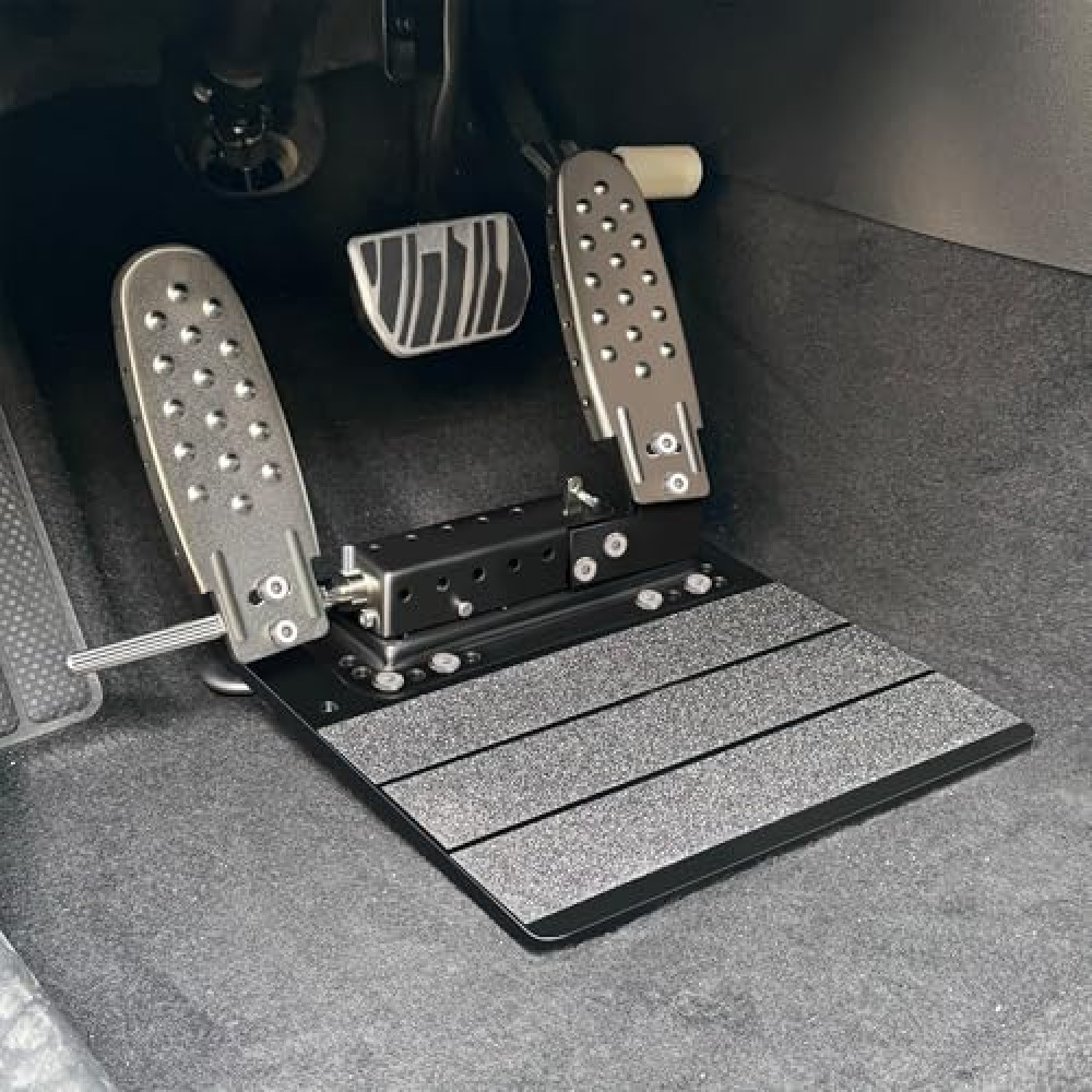 OceanicEcho Portable Left Foot Accelerator Pedal – Adjustable LFGP Gas Pedal for Disabled, Injured, and Stroke Recovery Drivers – Sturdy, Split Design with Footrest for Easy Use