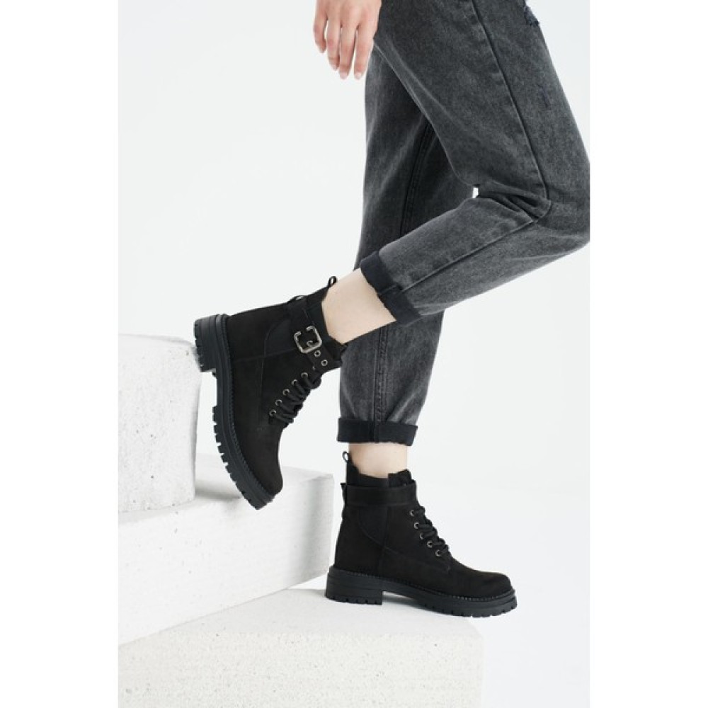 Oct Shoes Yandan Lastikli Kemerli Günlük Kadın Bot&bootie TS1084 Kadın Botları Fiyatı