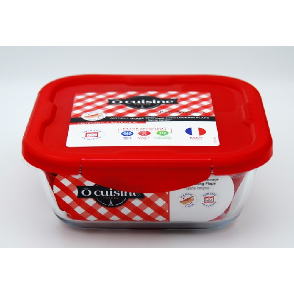 Ocuisine Square Roast Kırmızı Saklama Kabı 21 x 21CM Saklama Kapları Fiyatı