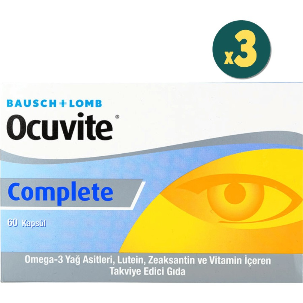 Ocuvite Complete 60 Kapsül 3 Adet Omega-3 Yağ Asitleri ve Vitamin İçeren Takviye Edici Gıda Diğer Fiyatı