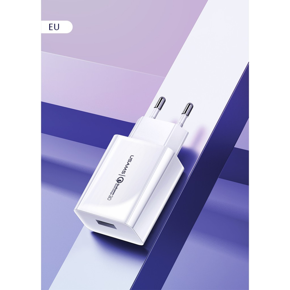 Oddity Usams US-CC083 T22 18W Hızlı Şarj Adaptörü QC3.0 – iPhone 13 / Samsung S23 / Google Pixel 8 Uyumlu Cep Telefonu Şarj Cihazı Fiyatı