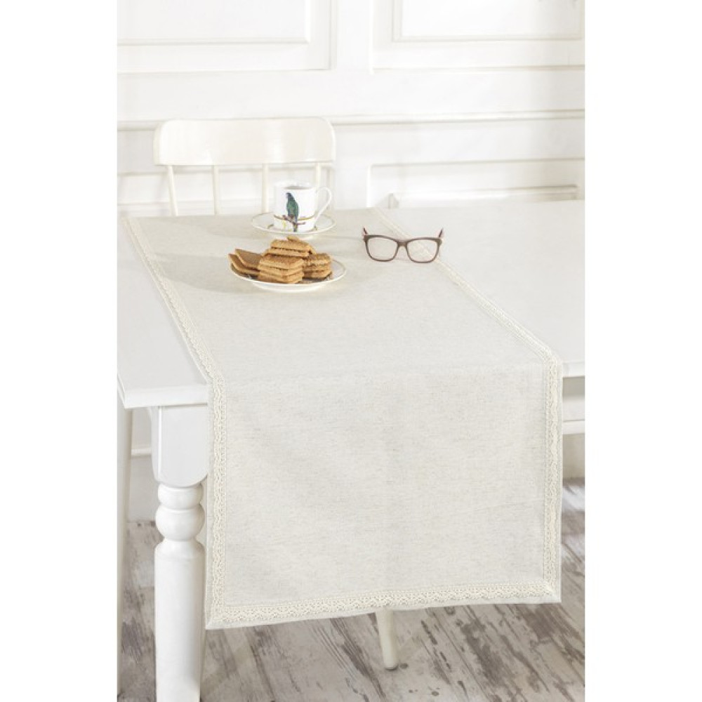 Ödel Home Buldan Keteni Dantelli Runner - 50 x 130 cm - Naturel Masa Örtüsü Fiyatı