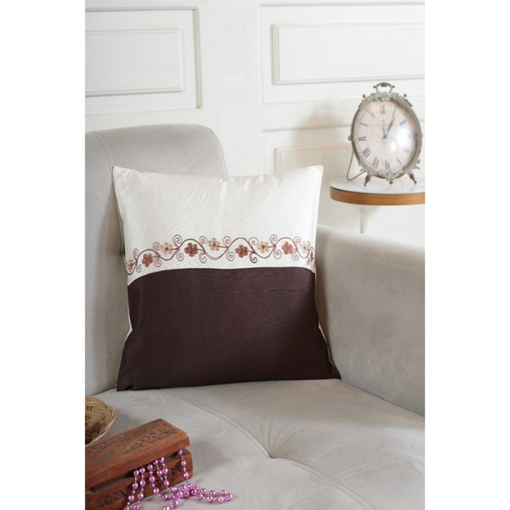 Ödel Home Meydaniye İşlemeli Kırlent(İçi Dolu)(Kırlent İçi-300 gr Silikon) - 45 x 45 cm - Kahverengi Kırlent / Mobilya Yastığı Fiyatı