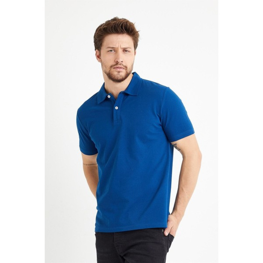 Odelon Erkek Basic Polo Yaka Tişört (Regular Fit) Indigo Erkek T-shirt Fiyatı