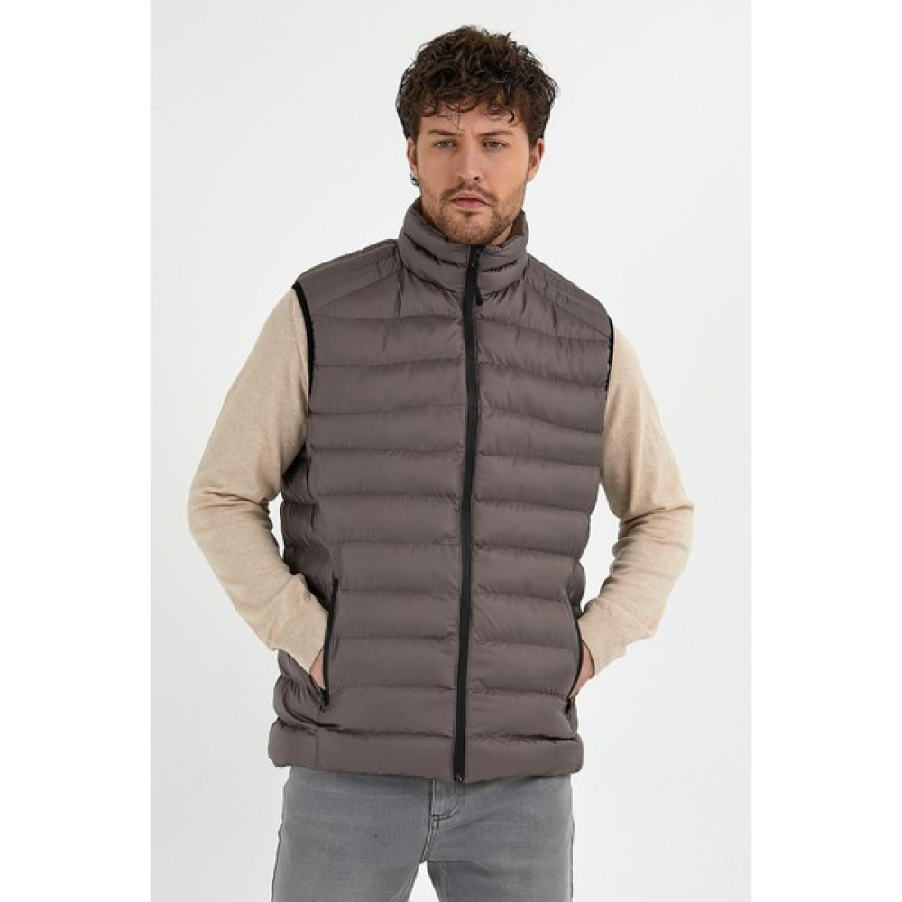 Odelon Erkek Dik Yaka Slim Fit Casual Yelek Bej Erkek Yelek Fiyatı