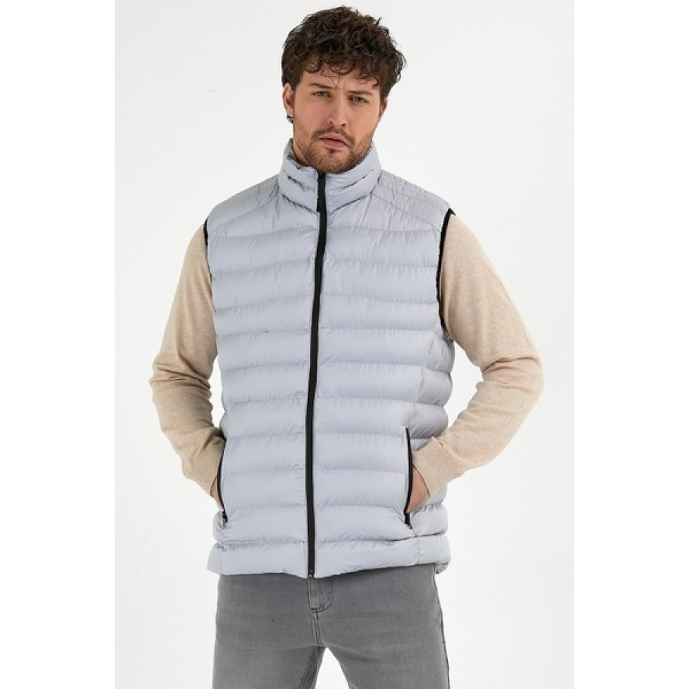 Odelon Erkek Dik Yaka Slim Fit Casual Yelek Gri Erkek Yelek Fiyatı