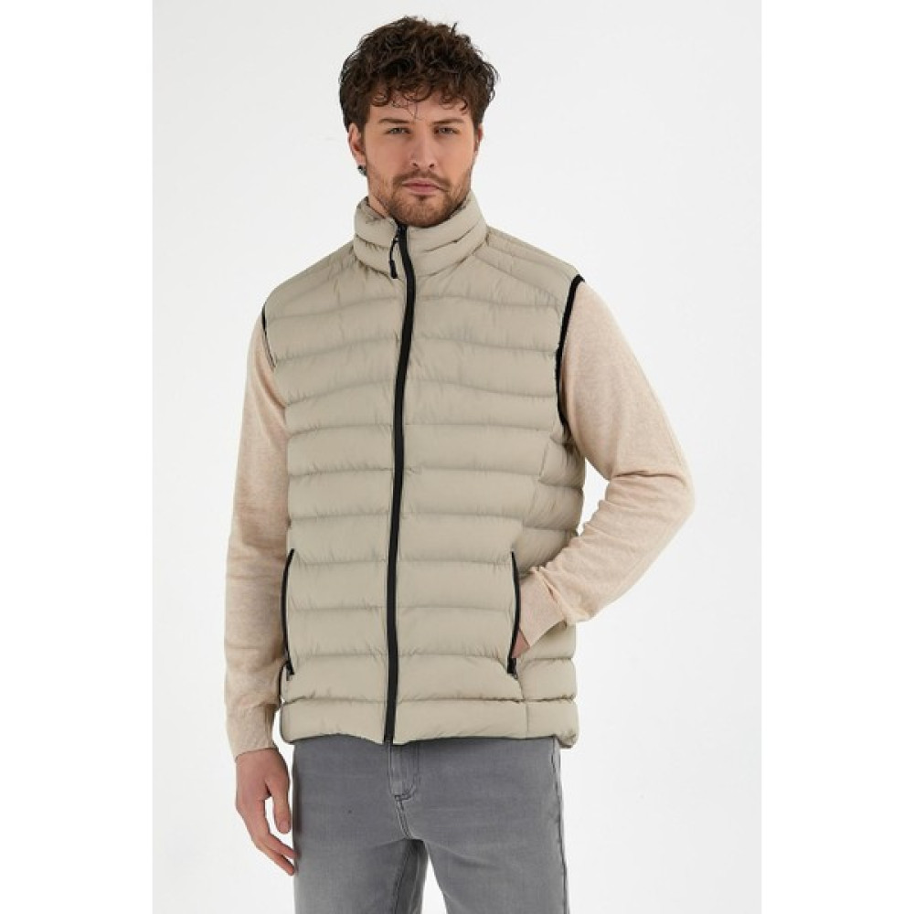 Odelon Erkek Dik Yaka Slim Fit Casual Yelek Taş Erkek Yelek Fiyatı
