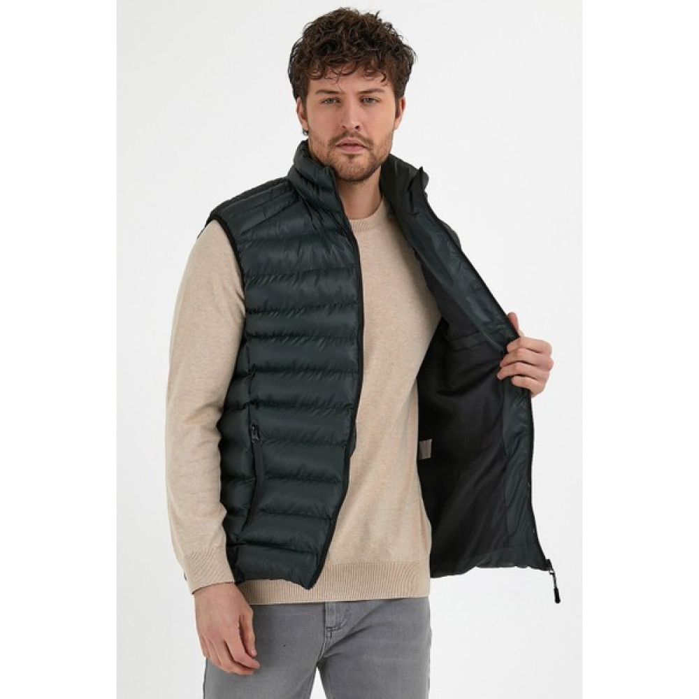 Odelon Erkek Dik Yaka Slim Fit Casual Yelek Yeşil Erkek Yelek Fiyatı