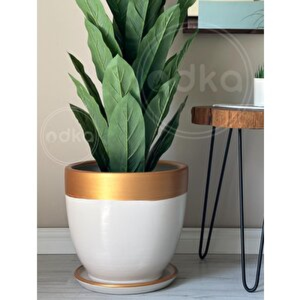 Odka Klasik Saksı Tabaklı 23 Cm X 25 Cm Ekru Gold Renk Gold Krem Saksı ve Aksesuarları Fiyatı