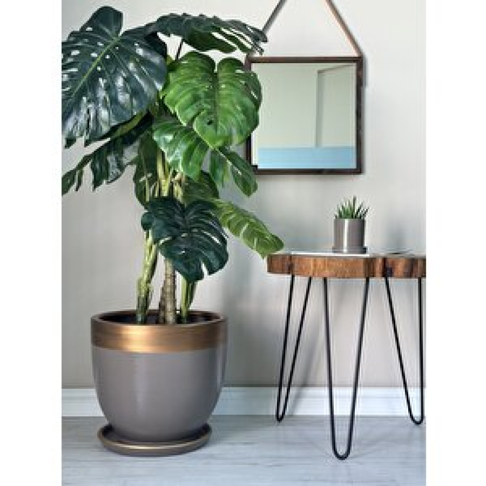 Odka Klasik Saksı Tabaklı 23 Cm X 25 Cm Vizon-gold Vizon Gold Saksı ve Aksesuarları Fiyatı