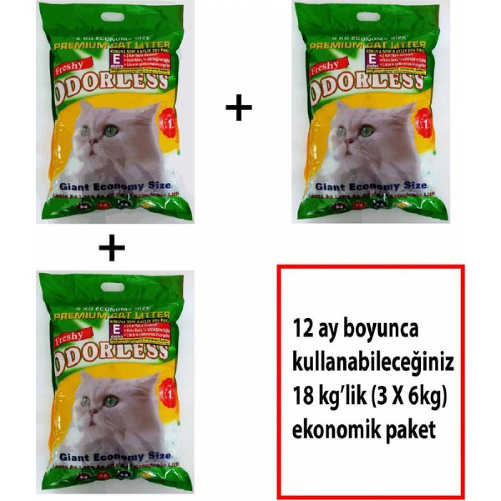 ODORLESS Ekstra Kedi Kumu Yıllık Paket 3 X 6 kg Evcil Hayvan Ürünleri Fiyatı