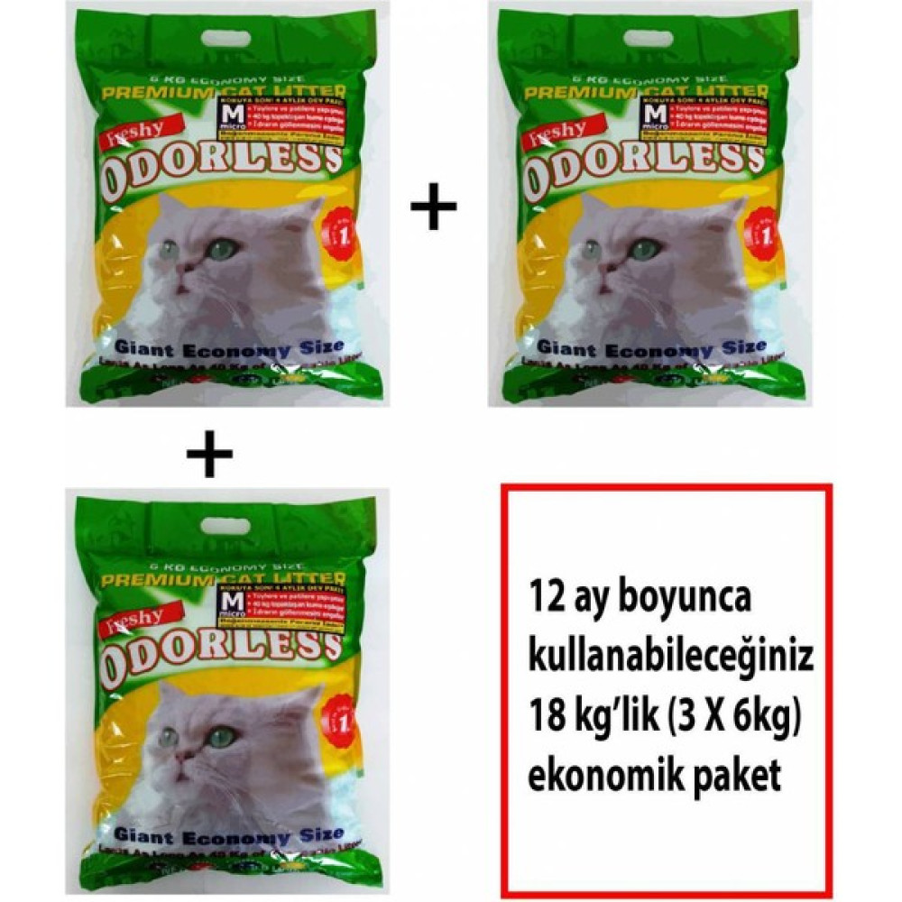 ODORLESS Micro Kedi Kumu Yıllık Paket 3 X 6 kg Evcil Hayvan Ürünleri Fiyatı