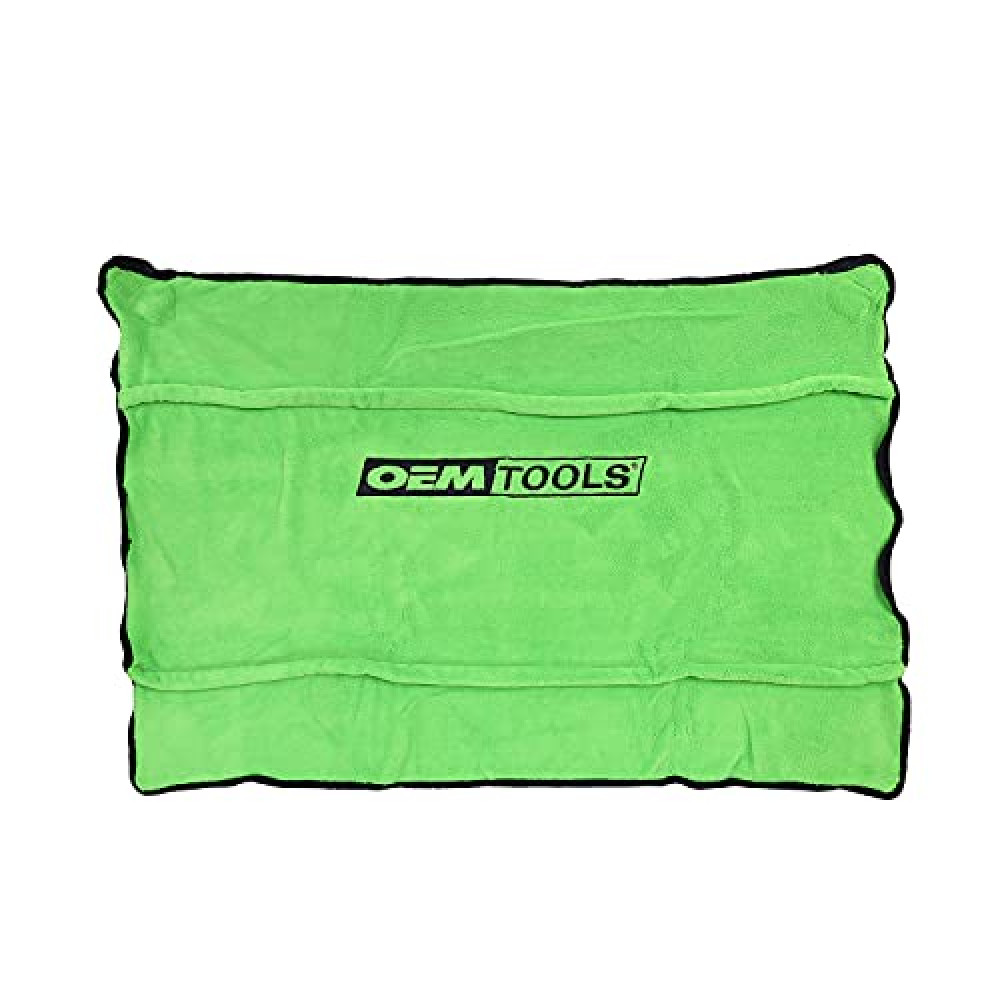 OEMTOOLS 24899 Soft Fender Cover for Mechanics, Magnetic Fender Cover Protection for Car and Truck, 42" x24” Fender Protector, Hi-Vis Green, Removable Magnets