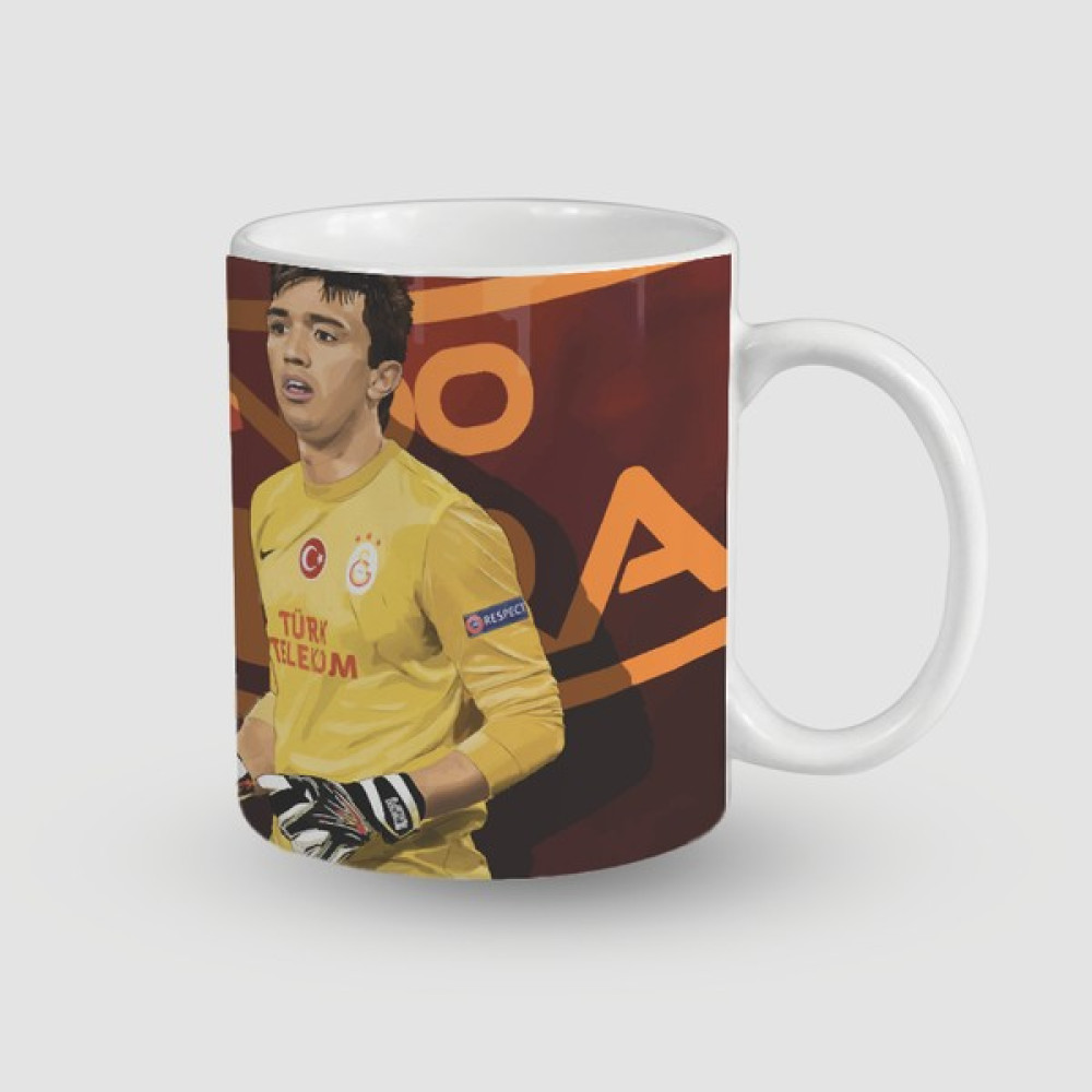 Offo Fernando Muslera Tasarımlı Galatasaray Temalı Beyaz Porselen Kupa Bardak - 300 ml Fincan / Bardak / Kahve Takımı Fiyatı