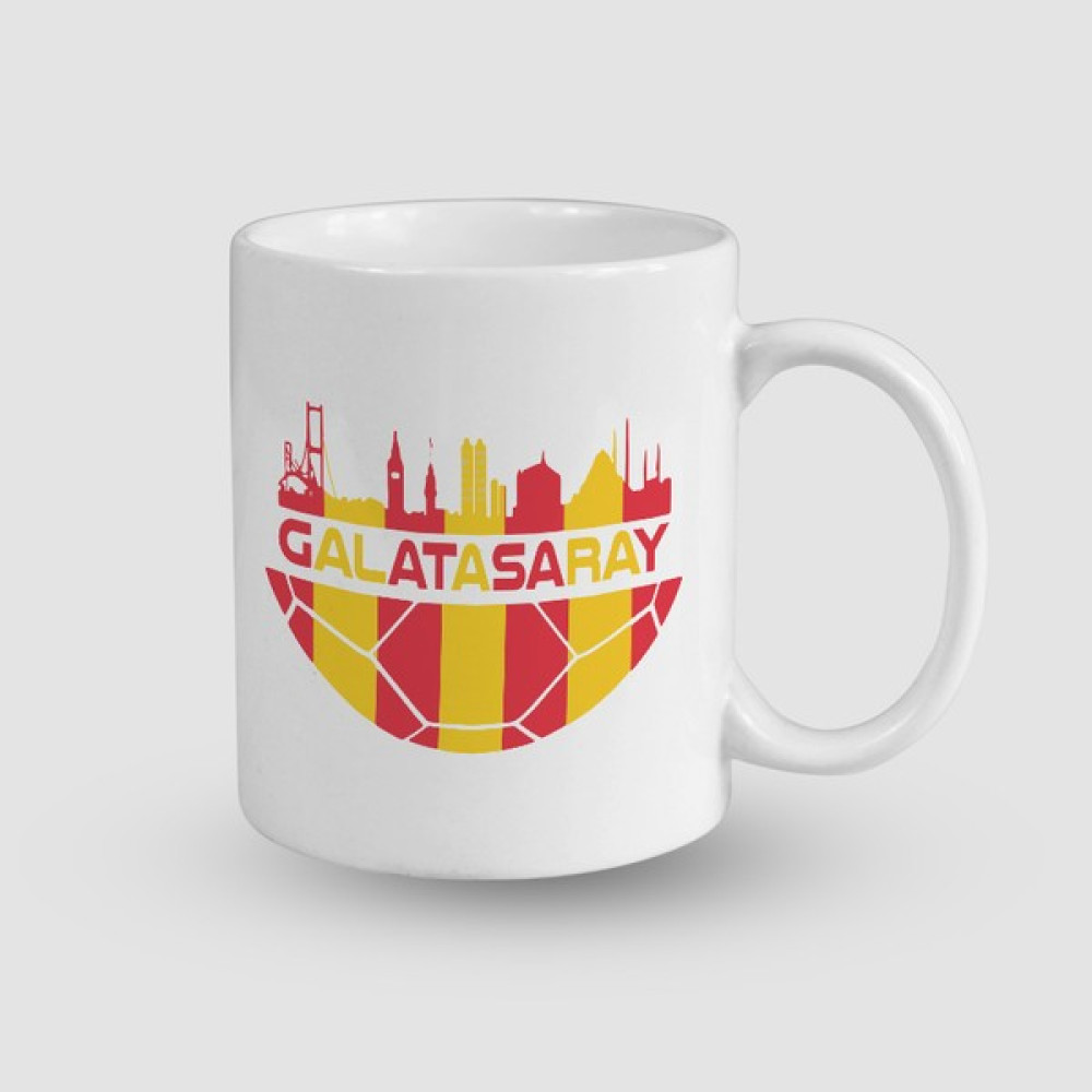 Offo Galatasaray Aşkı Temalı Beyaz Porselen Kupa Bardak - 300 ml Fincan / Bardak / Kahve Takımı Fiyatı