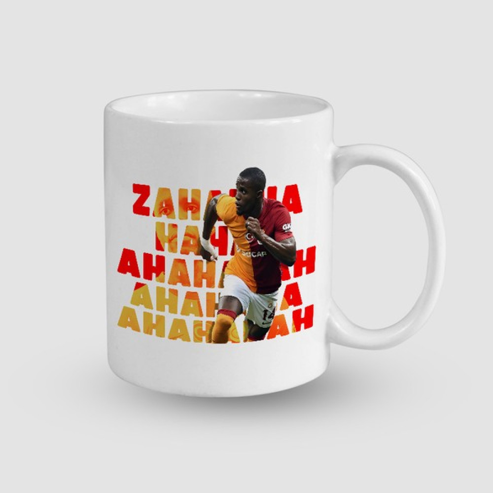 Offo Galatasaray Zahahaha Tasarımlı Beyaz Porselen Kupa Bardak - 300 ml Fincan / Bardak / Kahve Takımı Fiyatı