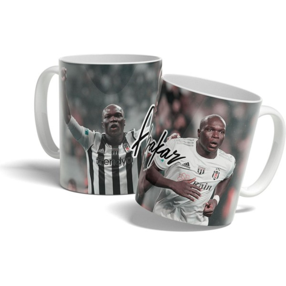 Offside Aboubakar Beşiktaş Baskılı Kupa Bardak - 1 Adet - Gri - 330 ml Fincan / Bardak / Kahve Takımı Fiyatı