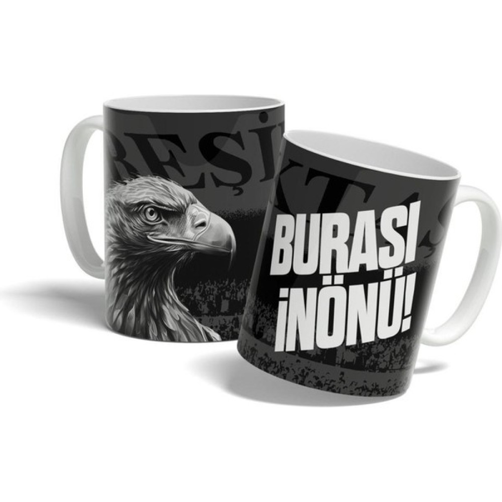 Offside Burası İnönü - Beşiktaş - Baskılı Kupa Bardak - 1 Adet - Siyah - 330 ml Fincan / Bardak / Kahve Takımı Fiyatı