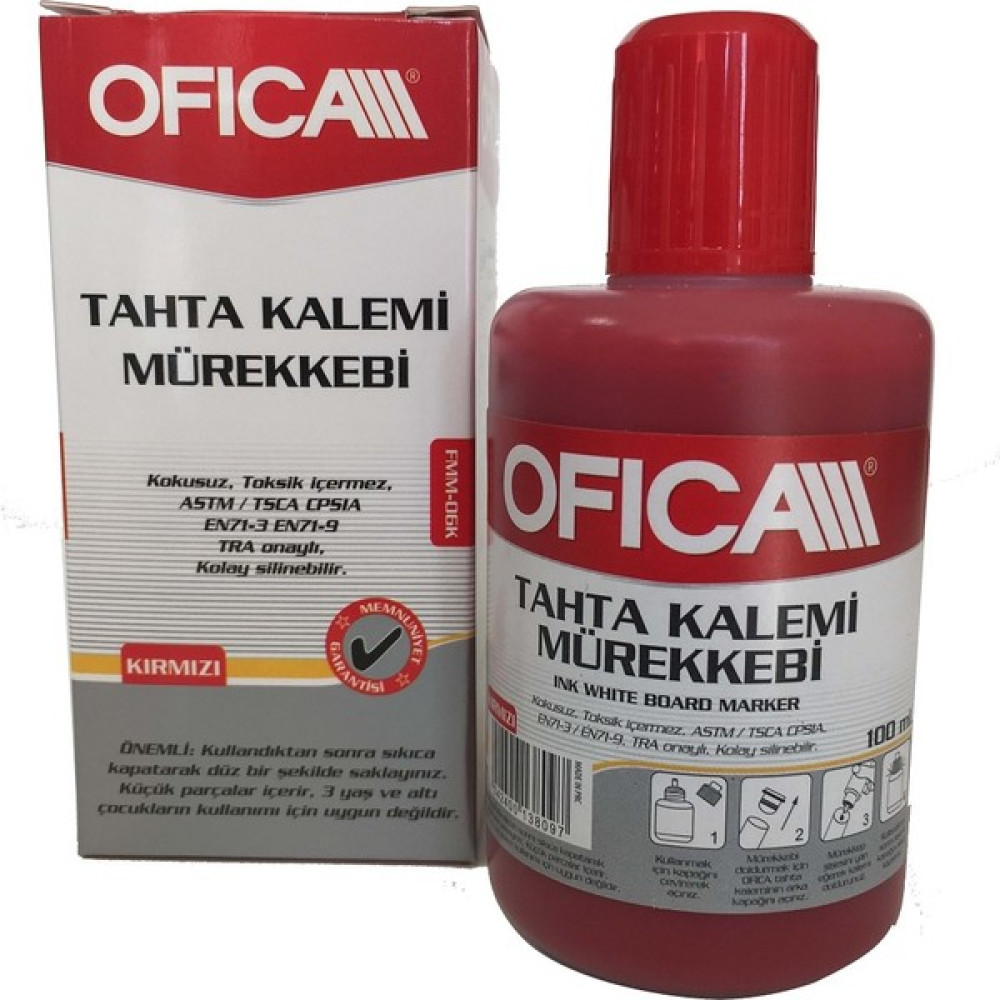 Ofica Tahta Kalemi Mürekkebi 100 ml. Kırmızı FMM-06K Kalem Kartuşu & Mürekkebi Fiyatı