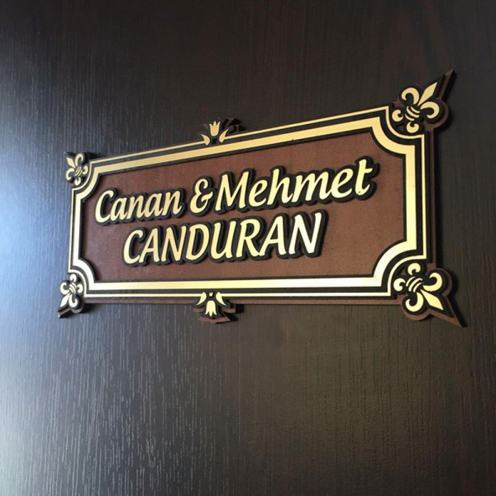 Ofistike Özel Çerçeveli Ahşap Kabartma Kapı Isimliği - Renkli Hediyelik Eşya Fiyatı