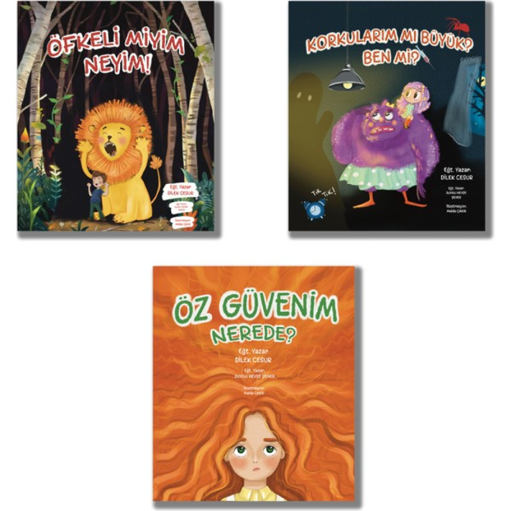Öfkeli miyim Neyim! - Öz Güvenim Nerede? - Korkularım mı? Büyük Ben mi? 3 Kitap - Dilek Cesur Çocuk Masal Fiyatı