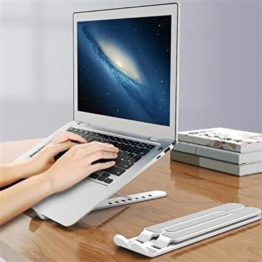 Ofüm Ayarlanabilir Plastik Dizüstü Destek Tabanı Katlanabilir Taşınabilir Laptop Sehpası Yükselti - 8x29x3 - Beyaz Çalışma Masası Fiyatı