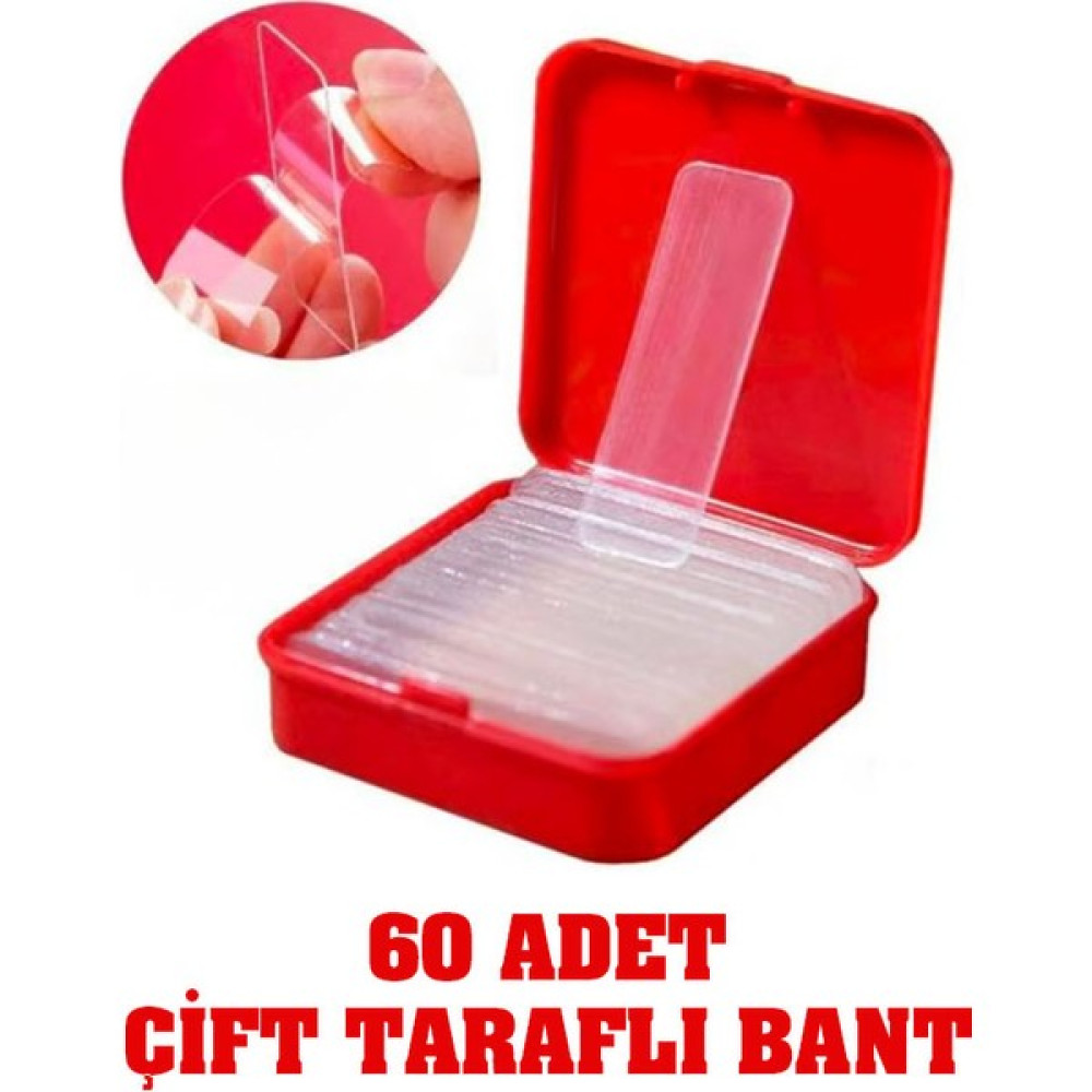 OG Bilişim 60 Adet Şeffaf Çift Taraflı Bant Montaj Bantları Nalburiye & Hırdavat Fiyatı