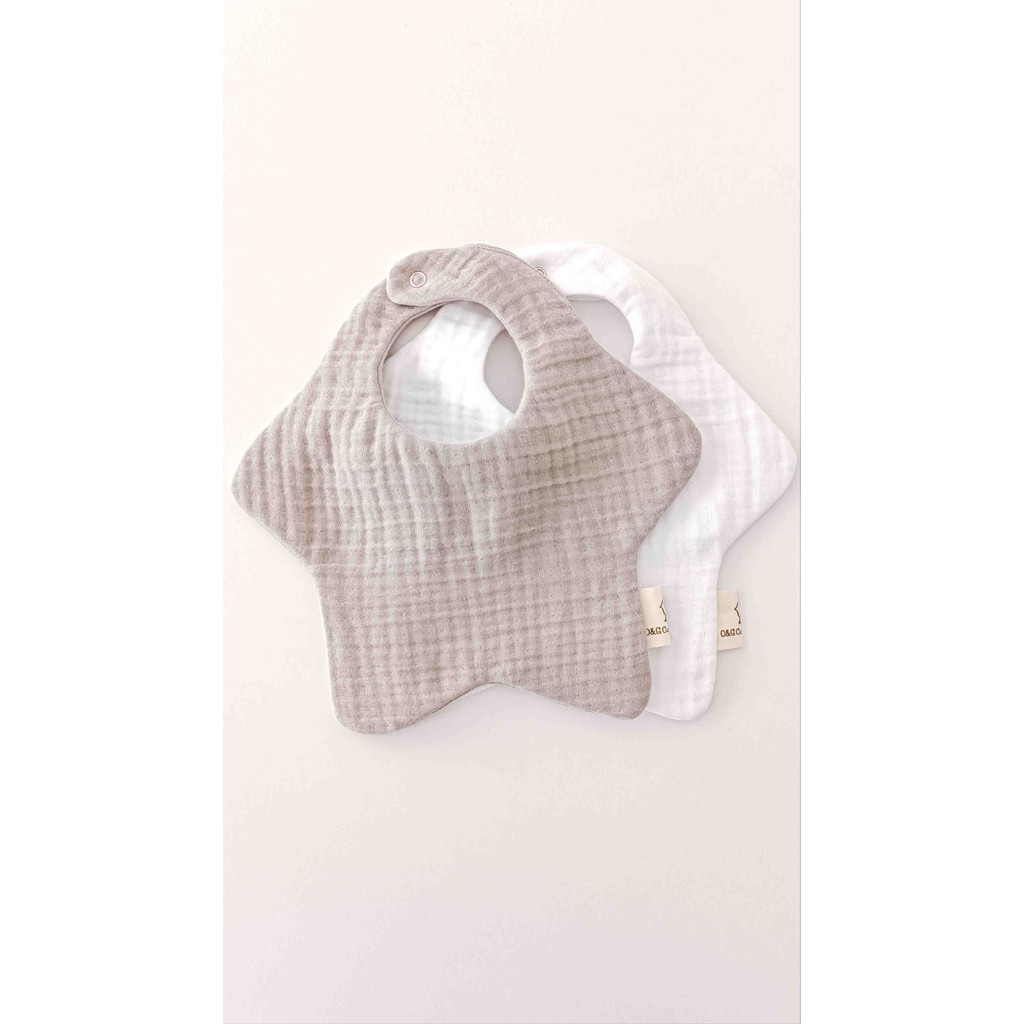 O&G Collection 2'li Yıldız Gri-Byz Pamuklu 8 Katlı Müslin Bebek Salya Önlüğü / Mama Önlüğü /nikel Free - 0 - 1,5 Yaş - Çok Renkli Mama Önlüğü Fiyatı