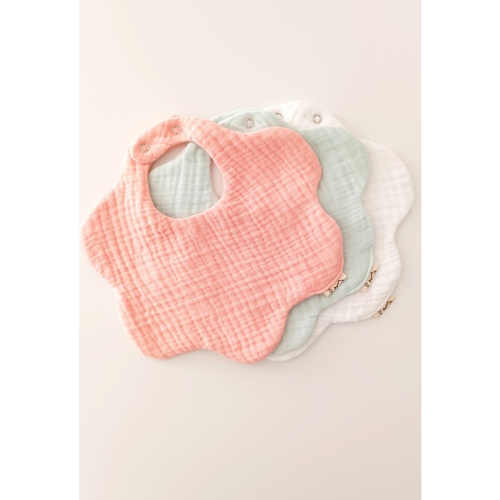 O&G Collection 3'lü %100 Pamuklu Organik Soft Renkler 4 Katlı Papatya Multi Müslin Bebek Önlük / Salya Önlüğü - Renkli - 0 - 1,5 Yaş Mama Önlüğü Fiyatı