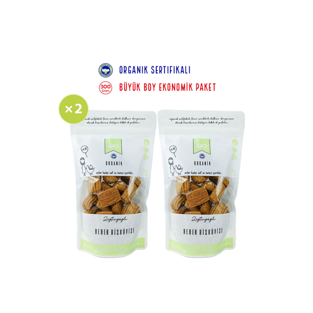 OG natural 2li Organik Bebek Bisküvisi 2x300 gr 6 Ay Bisküvi ve Kek Fiyatı