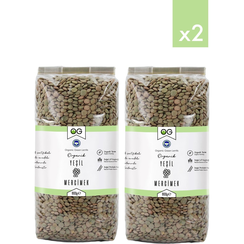 OG natural 2’li Organik Yeşil Mercimek 800 gr Diğer Fiyatı
