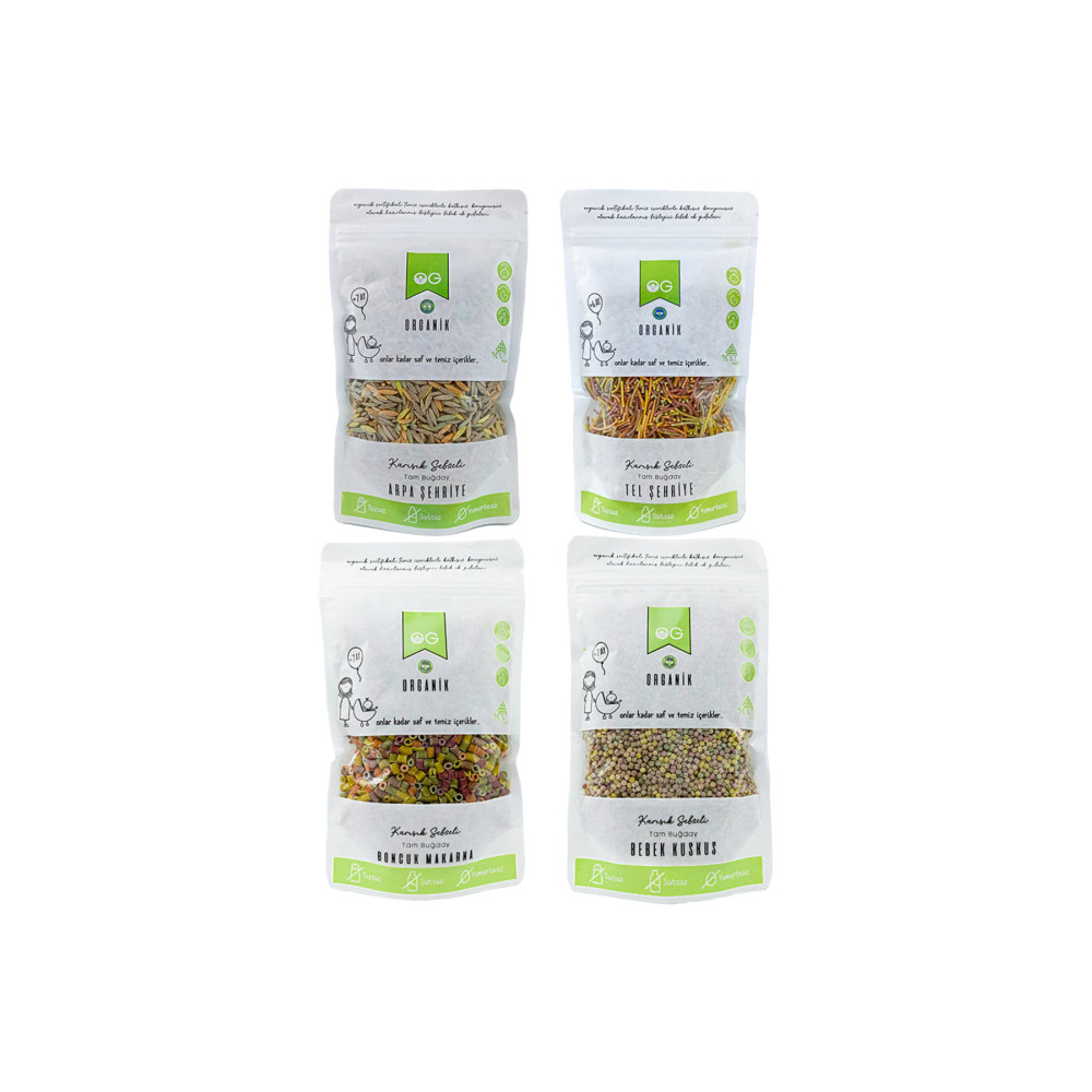 OG natural 4lü Organik Tam Buğday Makarna Seti +7 Ay Bebek Mamaları Fiyatı