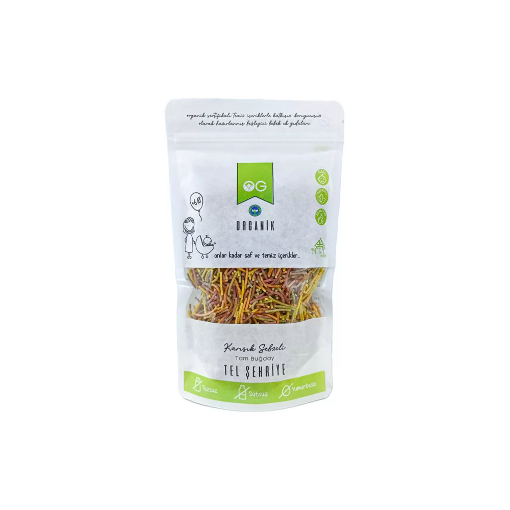OG natural Organik Karışık Sebzeli Tam Buğday Tel Şehriye 180 gr 7 Ay Bebek Mamaları Fiyatı