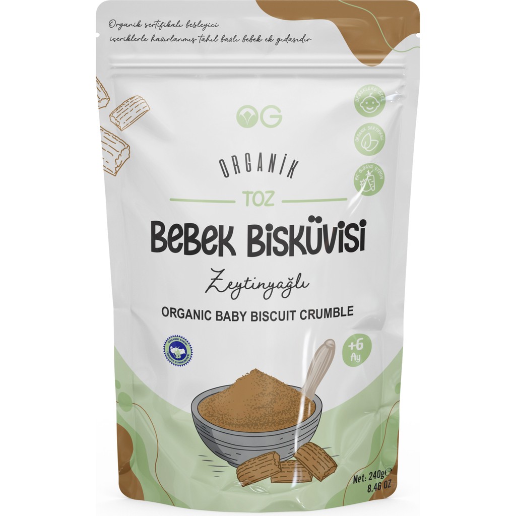 OG natural Organik Toz Bebek Bisküvisi 240 g +6 Ay Organik Elma Suyu Konsantresi İçerir Diğer Fiyatı