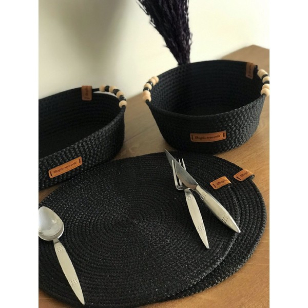 Ogbe My World Amerikan Servis Supla Takımı Ekmeklik Sepet 6 Kişilik Supla - Siyah - 35 x 35 cm Amerikan Servis Fiyatı