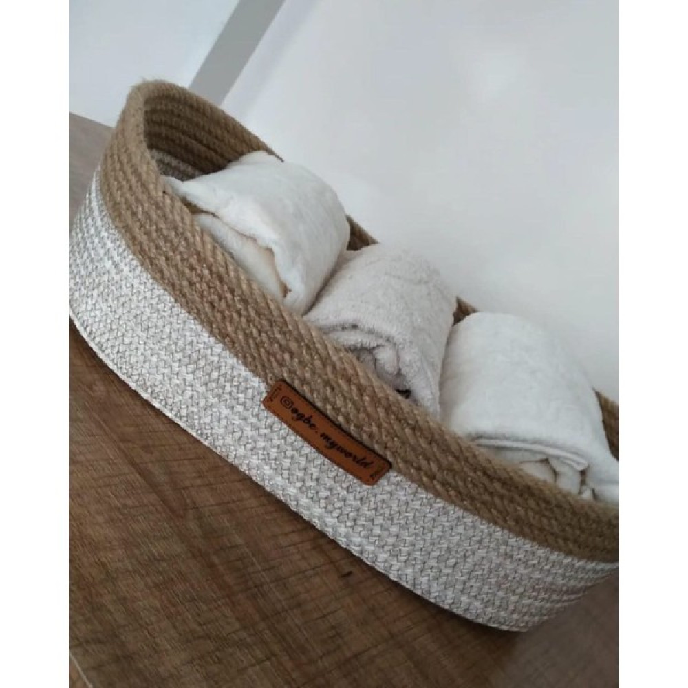Ogbe My World Hasır Sepet, Sepet Takımı, Havluluk, Deterjanlık, Çok Amaçlı Sepet - 30*30 - Bej Sepet Fiyatı