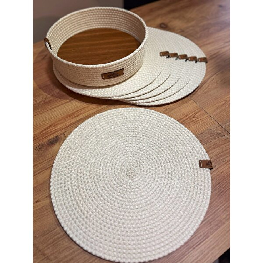 Ogbe My World Supla, Ekmeklik, Oval Sepet, Amerikan Servis, Supla Takımı, Tabak Altlığı - Ekru - 35 x 35 cm Amerikan Servis Fiyatı