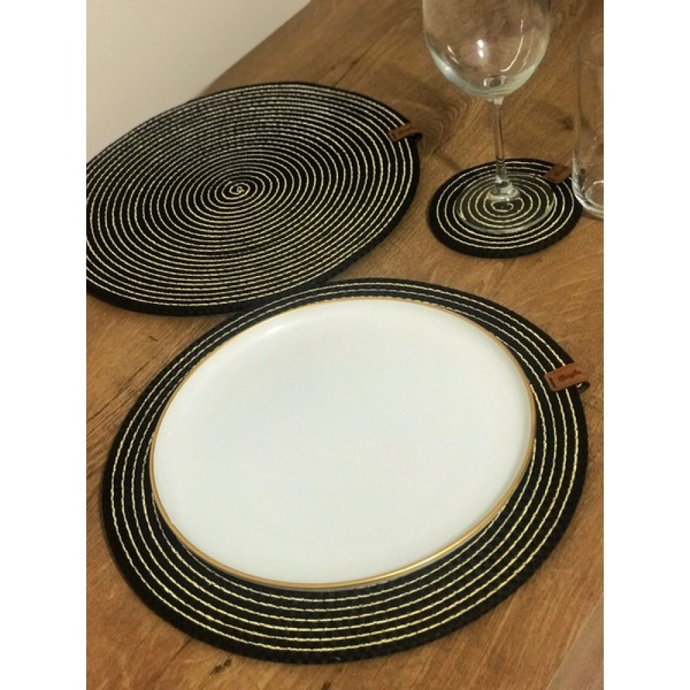 Ogbe My World Supla Takımı, Amerikan Servis, 6supla ve 6 Bardak Altlığı Takımıdır, Bardak Altlığı - 35 x 35 cm - Siyah Amerikan Servis Fiyatı