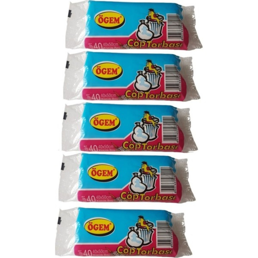 Ögem Küçük Boy Çöp Poşeti 40X50 cm 10 Lt 40 Lı Rulo 5 Paket Çöp Poşetleri Fiyatı