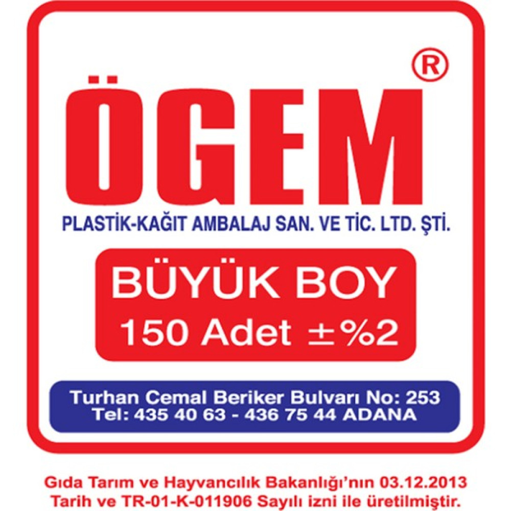 Ögem Plastik Büyük Boy 150 Adet Hışır Poşet Mutfak Sarf Malzemeleri Fiyatı