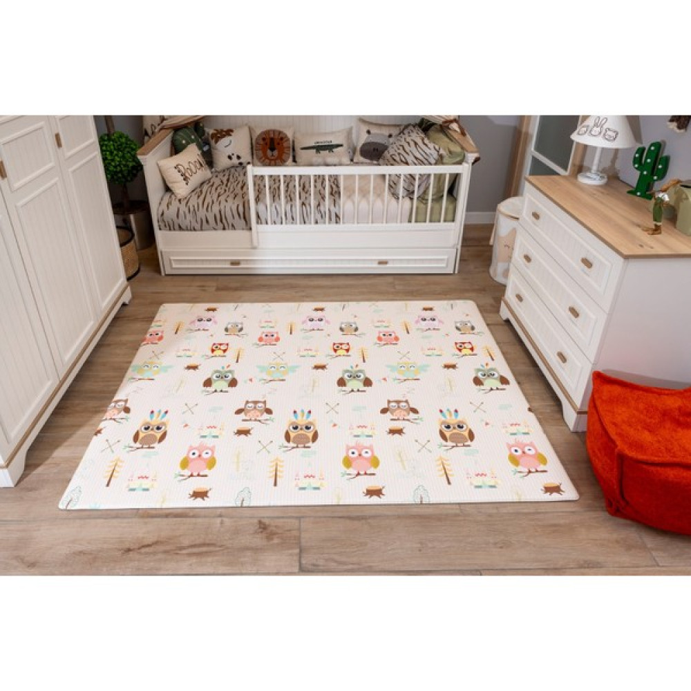Oggia Owl Party Premium Oyun Matı / Halısı 140 cm x 200 cm x 12  Mat 019 - 140 x 200 cm - Sütlü Kahve Oyuncak Fiyatı