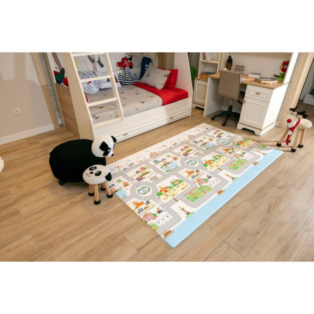 OGGİA Rush Hour Premium Oyun Matı / Halısı 140cm*230cm*15mm MAT014 - Gri - Beyaz - 140 x 230 cm Oyuncak Fiyatı