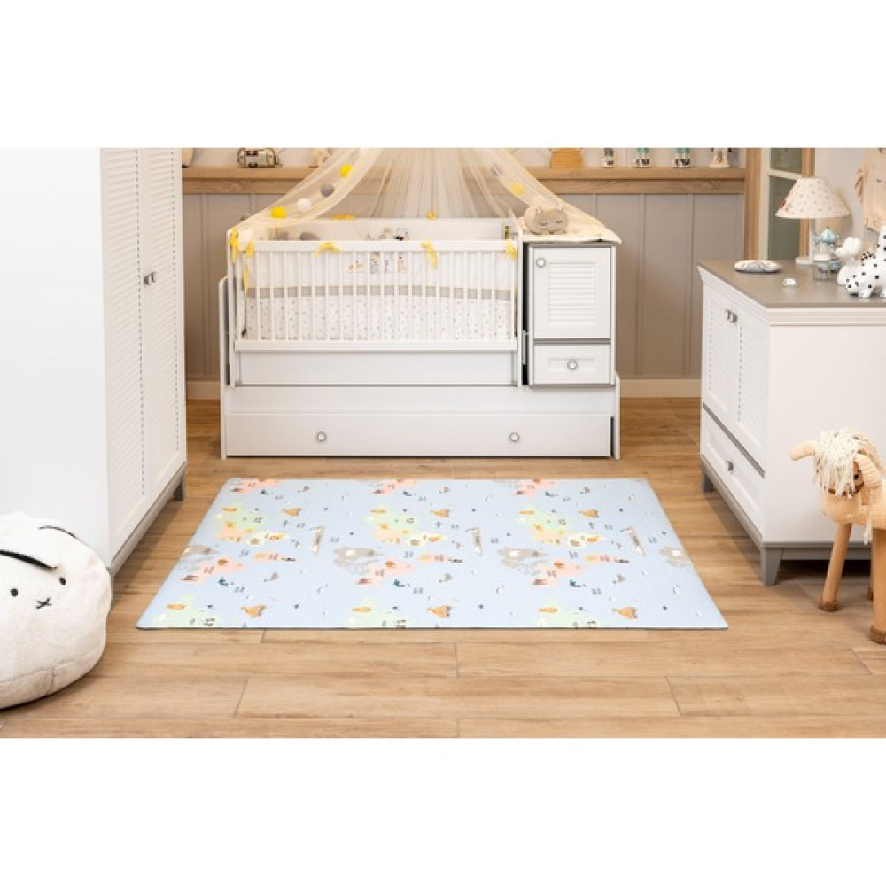 Oggia World Map Premium Oyun Matı / Halısı 130 cm x 190 cm x 10 MAT015 - 130 x 190 cm - Mavi Oyuncak Fiyatı
