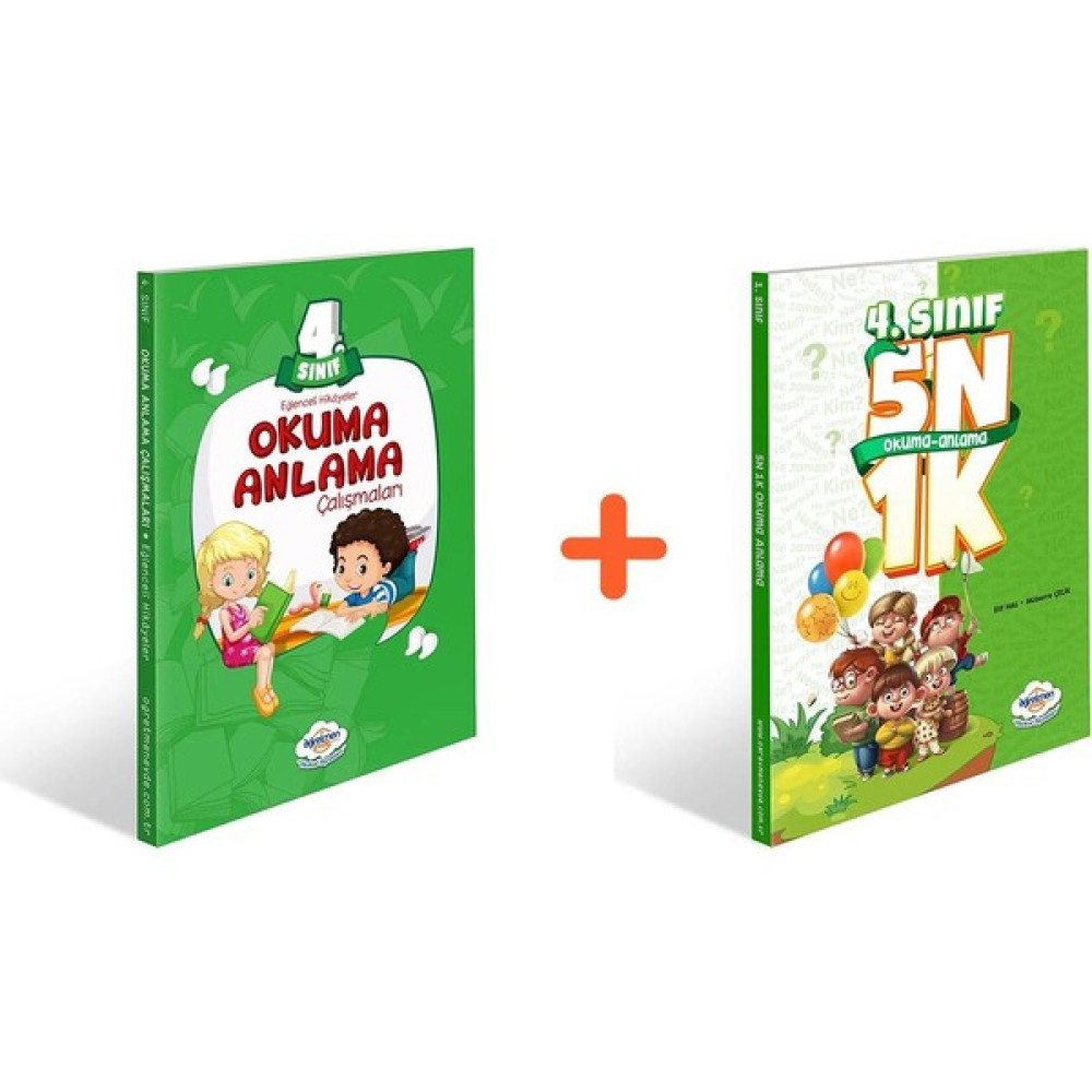 Öğretmen Evde Yayınları 4. Sınıf Okuma Anlama Kitabı + 4. Sınıf 5N1K Okuma Anlama Kitabı (Ciltli) Kaynak Kitapları Fiyatı