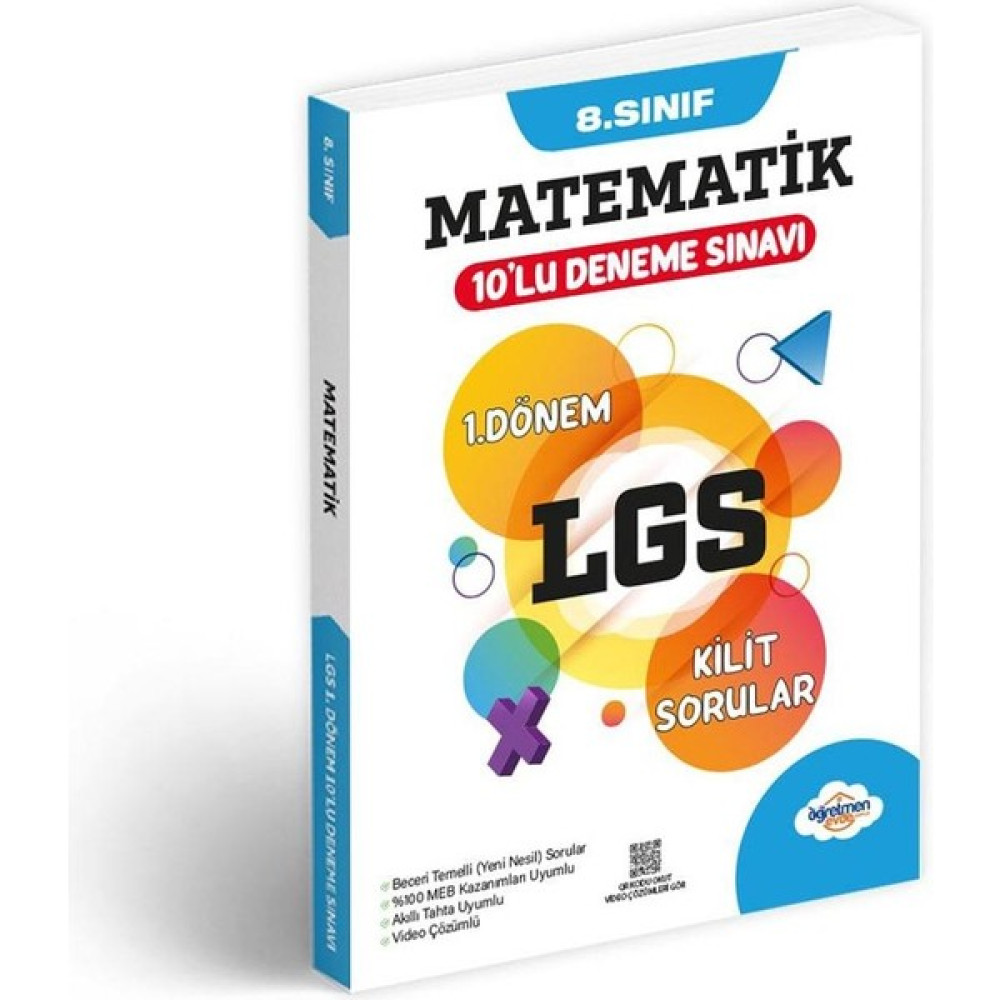 Öğretmen Evde Yayınları 8. Sınıf Matematik LGS 1. Dönem 10’lu Deneme Sınavı Ders Sınav Kitapları Fiyatı