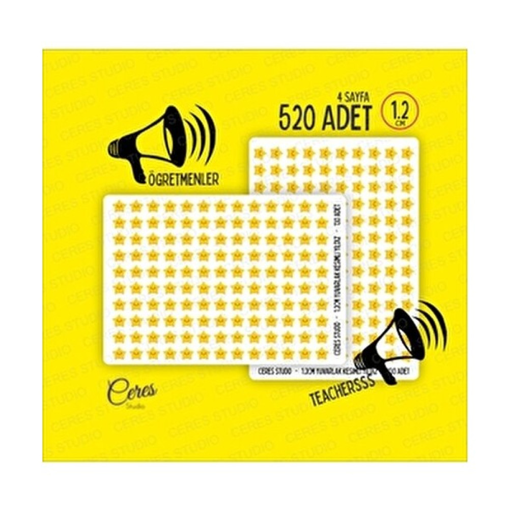 Öğretmenler Için Yıldız Etiketi Star Sticker 4 Sayfa 520 Adet 1,2cm Ebat Okul Etiketi Fiyatı