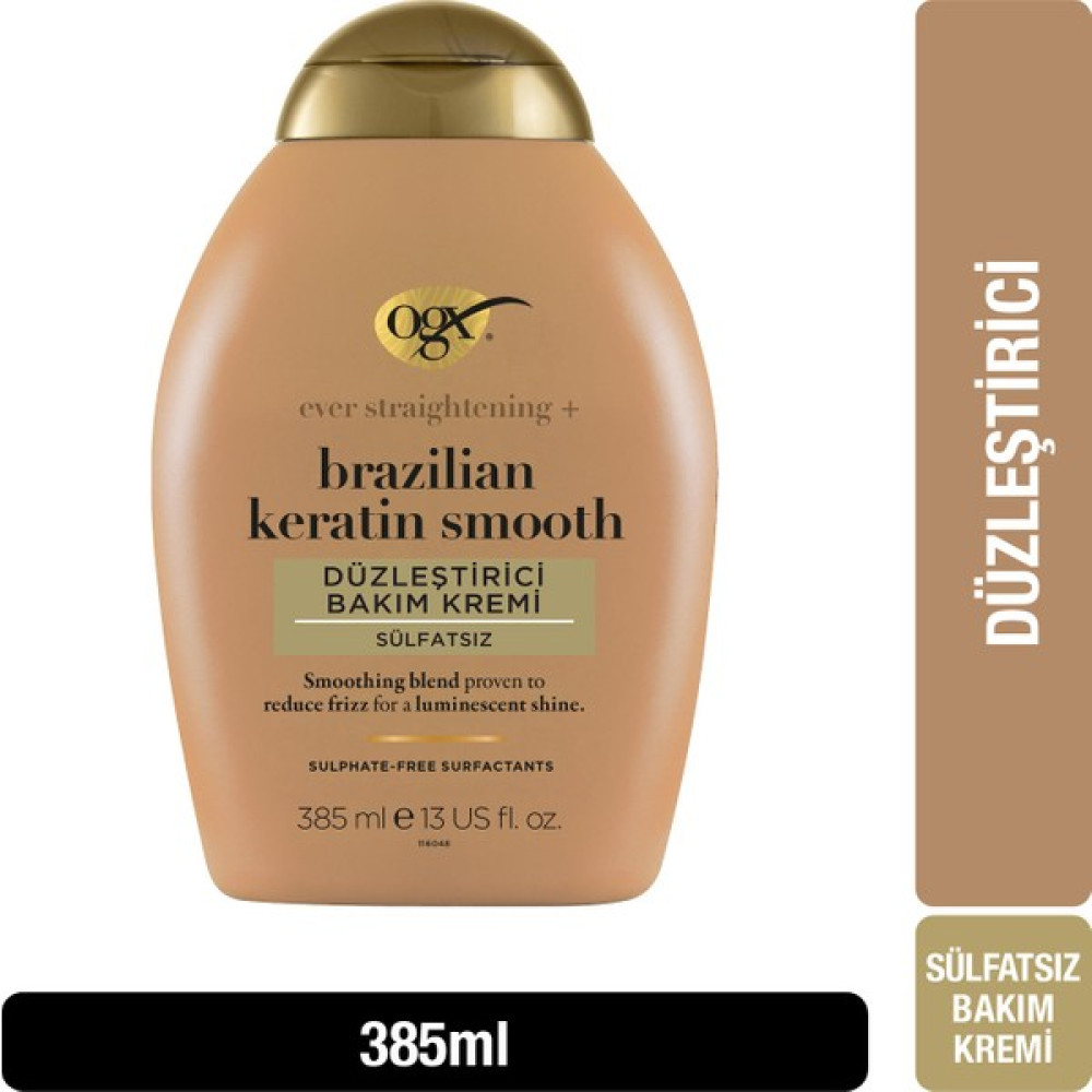 OGX Brazilian Keratin Smooth Sülfatsız Bakım Kremi 385 ml Saç Bakım Maskeleri & Serumlar & Spreyler Fiyatı