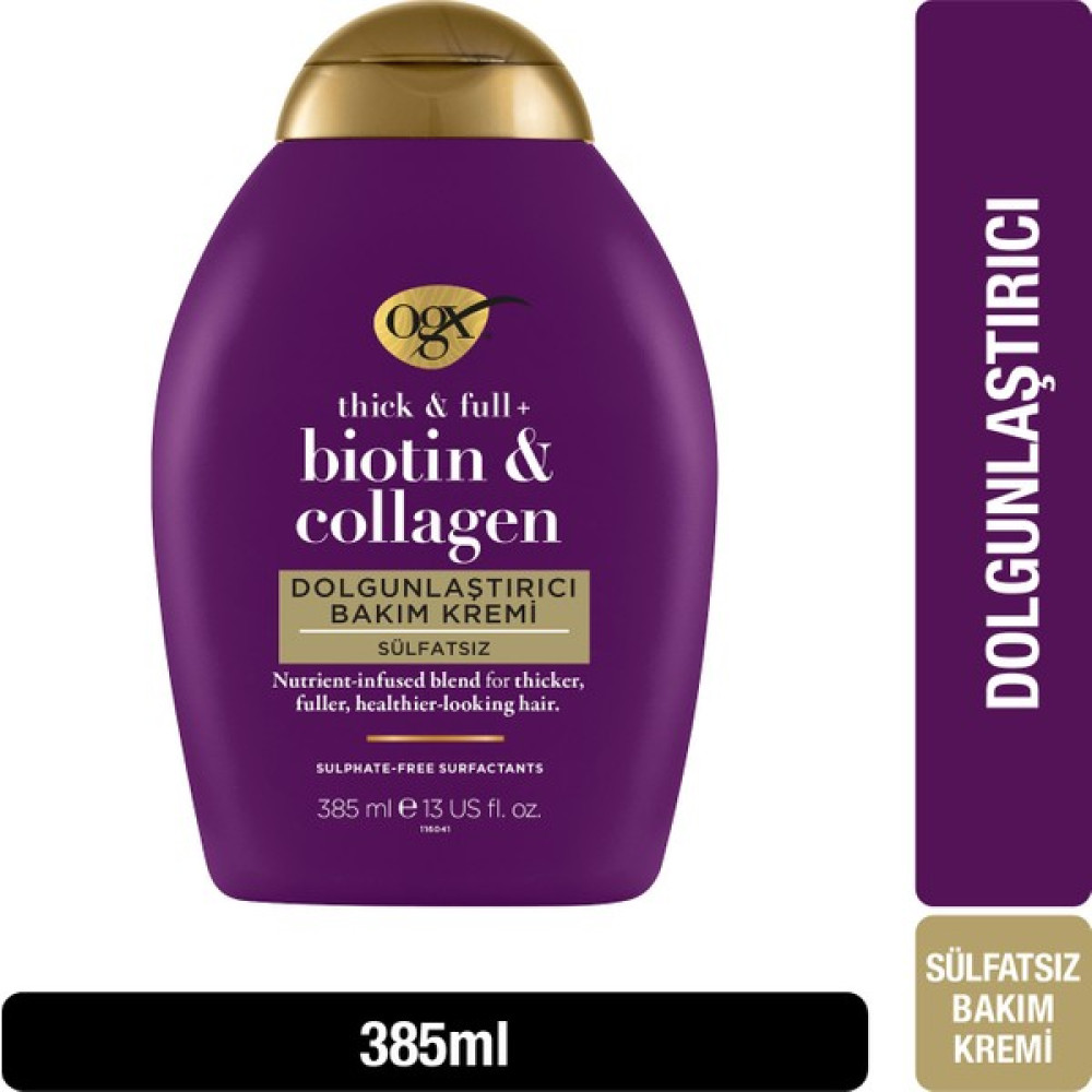 Ogx Dolgunlaştirci Sülfatsiz Saç Bakım Kremi Biotin & Kolajen 0.385 lt Saç Bakım Maskeleri & Serumlar & Spreyler Fiyatı